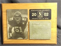 Pat Fitzgerald Northwestern University HOF Plaque