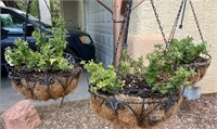 F - LOT OF 3 HANGING PLANTERS