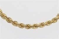 18 Kt Yellow Gold Rope Chain Necklace
