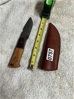 Beautiful Damascus blade knife &  sheath 757