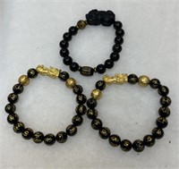 1 black stone bracelet Chinese feng shui, and 2