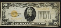 1928 20 $ GOLD CERTIFICATE VF APPARENT STAIN