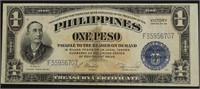 1944 US PHILIPPINES VICTORY PESO XF