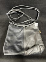 Gray leather purse