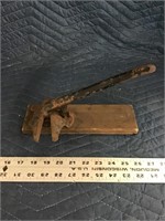 Antique Cast Iron Nutcracker on Wood Base