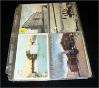 Lot, bridges, locomotives and ship postcards, 56
