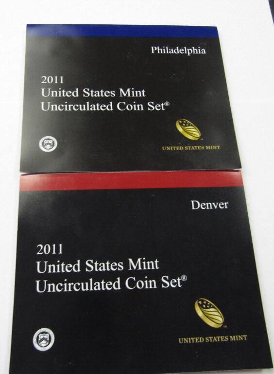 2011 US Mint P&D Uncirculated Sets - 14 Coins Each