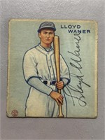 1933 LLOYD WANER SIGNED GOUDEY CARD (TRIMMED)