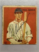 1933 PAUL WANER SIGNED GOUDEY CARD (TRIMMED)