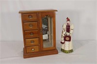 Jewellery Chest And Avon Figurine