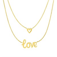 10k Gold Two Part Love & Heart Necklace
