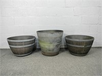 Lot Of 3 Xl Poly Planters