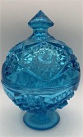 Kimble Aztec Blue Compote Candy Dish