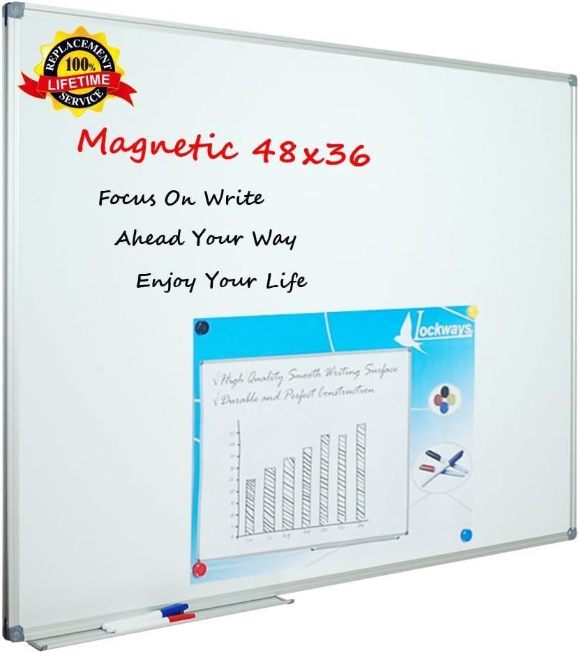 Lockways 48x36 Dry Erase  Magnetic Whiteboard
