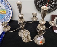 PAIR OF STERLING SILVER CANDELABRAS