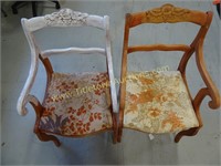 2 Vintage Wood Chairs Carved