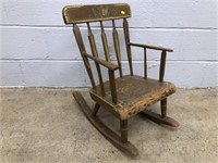 Vtg. Child's Paint Decorated Rocking Chair