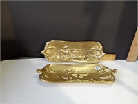 Brass Deer Tray from India (2)   10x4