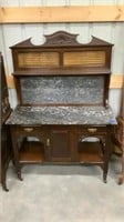 English Sideboard With Marble Top 42 1/4” W x 18