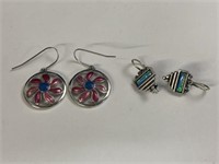 (2) Pair of 925 Earrings, total weight 8.28 grams