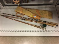Fishing rods and rifle case. Daiwa, Roddy,