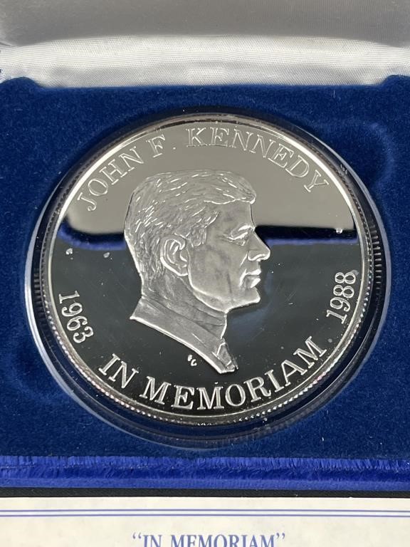 .925 Silver JFK 'In Memoriam' Medal in Box