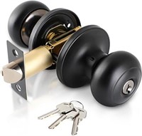 (N) Entry Door Knob with Lock and Keys, Standard B