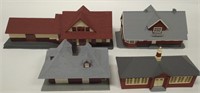 Lot of 4 German Made Wood Model Railroad Buildings