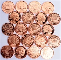 Coin 20 .999 Copper Buffalo Head Rounds