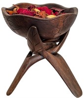 Wooden Bowl & Tripod Stand