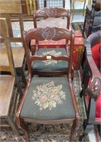 2 VICTORIAN NEEDLEPOINT CHAIRS