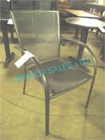 6X, METAL SQUARE BACK PATIO CHAIRS