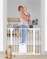 Newnice 40.6" -29.7" Baby Gate + Pet Door