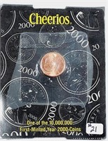 2000 Cheerios Limited Edition Millennium Penny