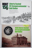 1870-CC  Liberty Seated Half Dollar copy 1/2 oz ag