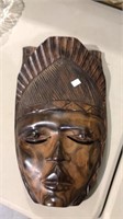 Very heavy wood carved facemask probably African