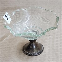 Crystal Sterling Weighted Candy Dish on Pedestal