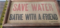 Save Water Vintage Framed Sign