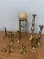 Collection of brass items