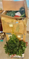 Vintage Christmas tree/stand/greenery