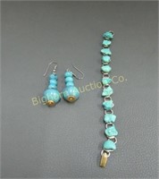 Turquoise Bracelet, Earrings