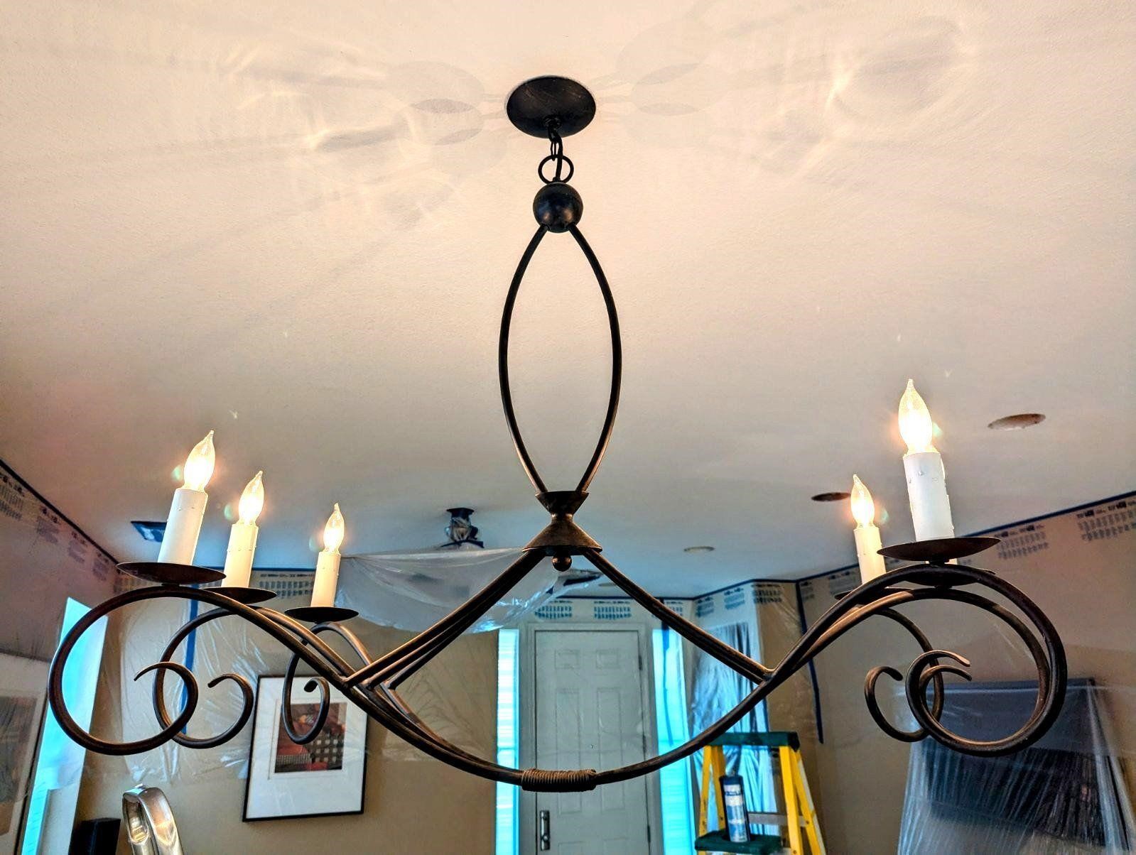 CLASSIC WROUGHT IRON 6-CANDLE STYLE CHANDELIER