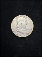 1951 S Benjamin Franklin Half Dollar