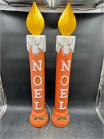 2 Christmas Candle Blow Molds