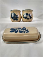 Pfaltsgraff Folk Art Salt, Pepper & Butter Dish