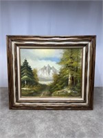 R. Farr framed canvas painting, dimensions are 27