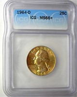 1964-D Quarter ICG MS66+ LISTS $110