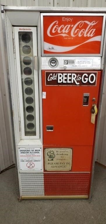 Vintage Vendo company Coca Cola machine, lights