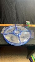Large plastic relish tray, removable dividers