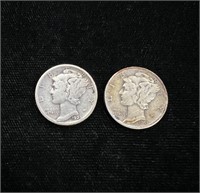 1929 & 1943 D Mercury Dimes